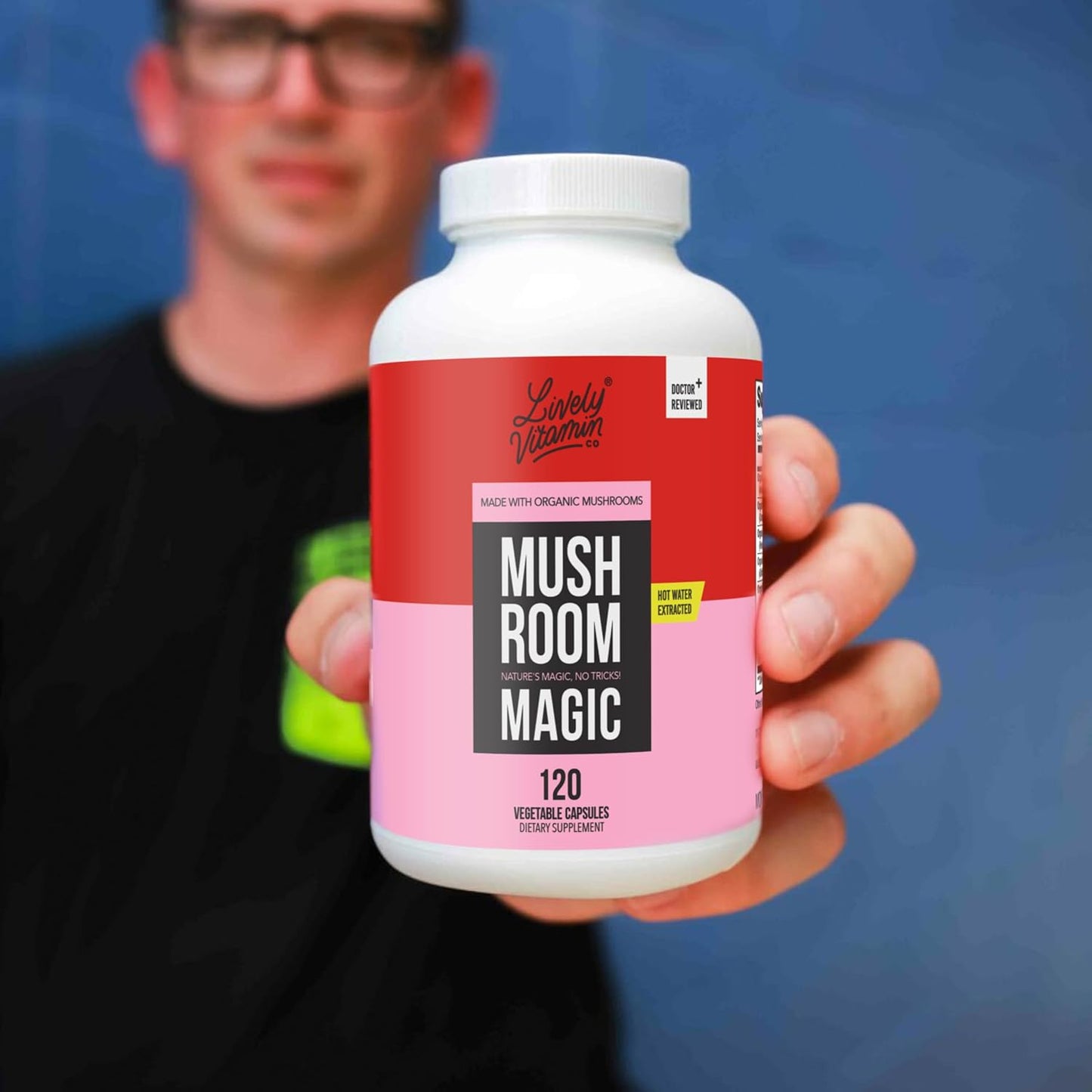 Mushroom Magic Supplement with Chaga, Cordyceps, Lions Mane, Turkey Tail, Reishi, Shiitake, Maitake for Immune Support, Energy, Memory - Non-GMO - 120 Vegan Capsules