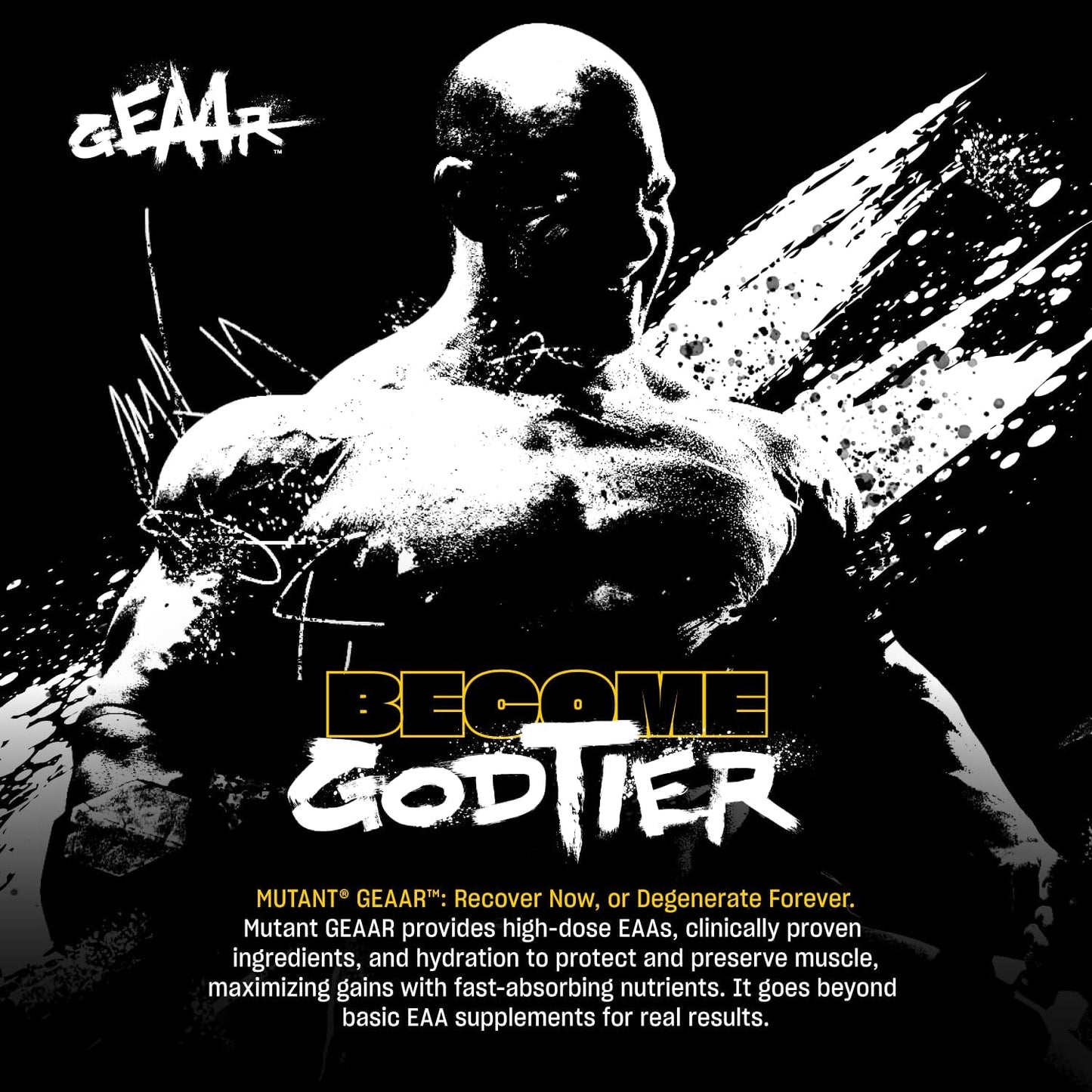 Mutant GEAAR EAA Powder Supplement with BCAAs, Leucine, Electrolytes, Coconut Water - Orange Rush Flavor, 30 Servings