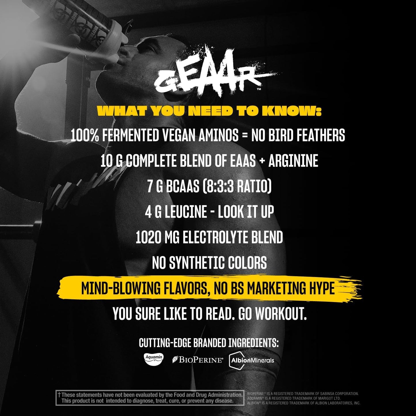 Mutant GEAAR EAA Powder Supplement with BCAAs, Leucine, Electrolytes, Coconut Water - Orange Rush Flavor, 30 Servings