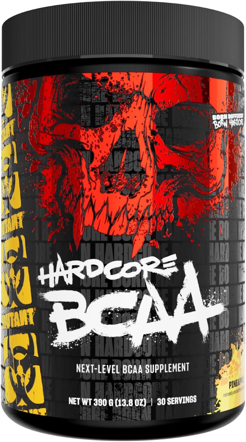 Mutant Hardcore BCAA Supplement for Pre, Intra, or Post Workout - Next Level Amino Acids with Hydration and Recovery Support - Pineapple Flavor - 30 Servings