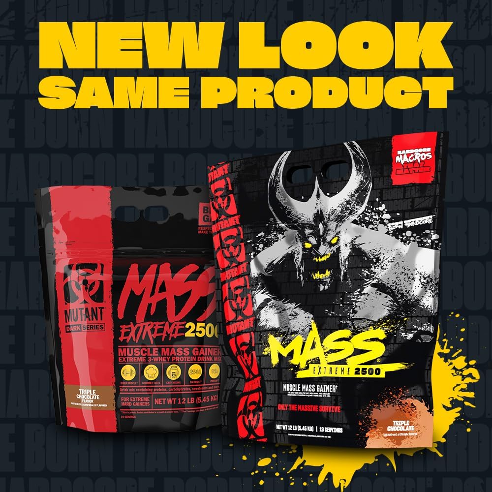 Mutant Mass Extreme Gainer Whey Protein Powder for Muscle Size and Strength - Cookies and Cream Flavor - 12 lbs