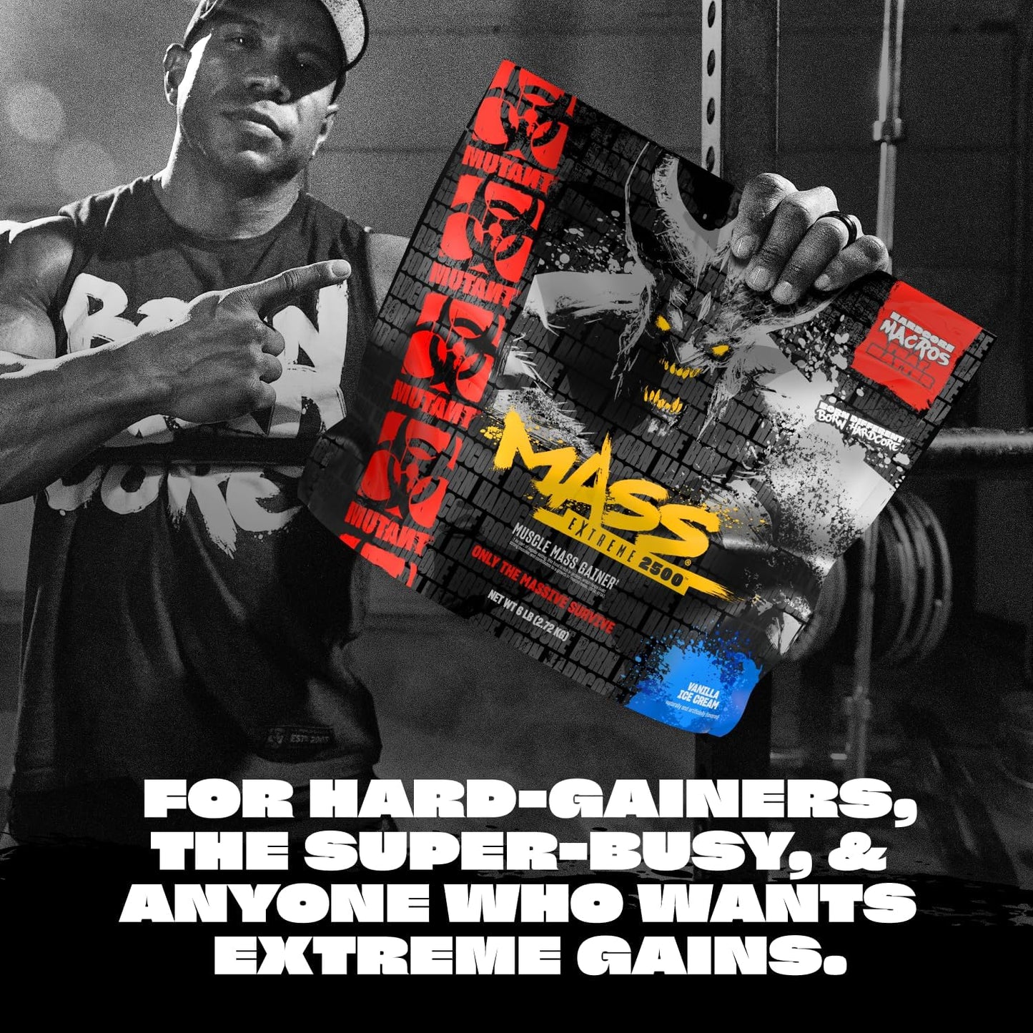 Mutant Mass Extreme Gainer Whey Protein Powder for Muscle Size and Strength - Cookies and Cream Flavor - 12 lbs