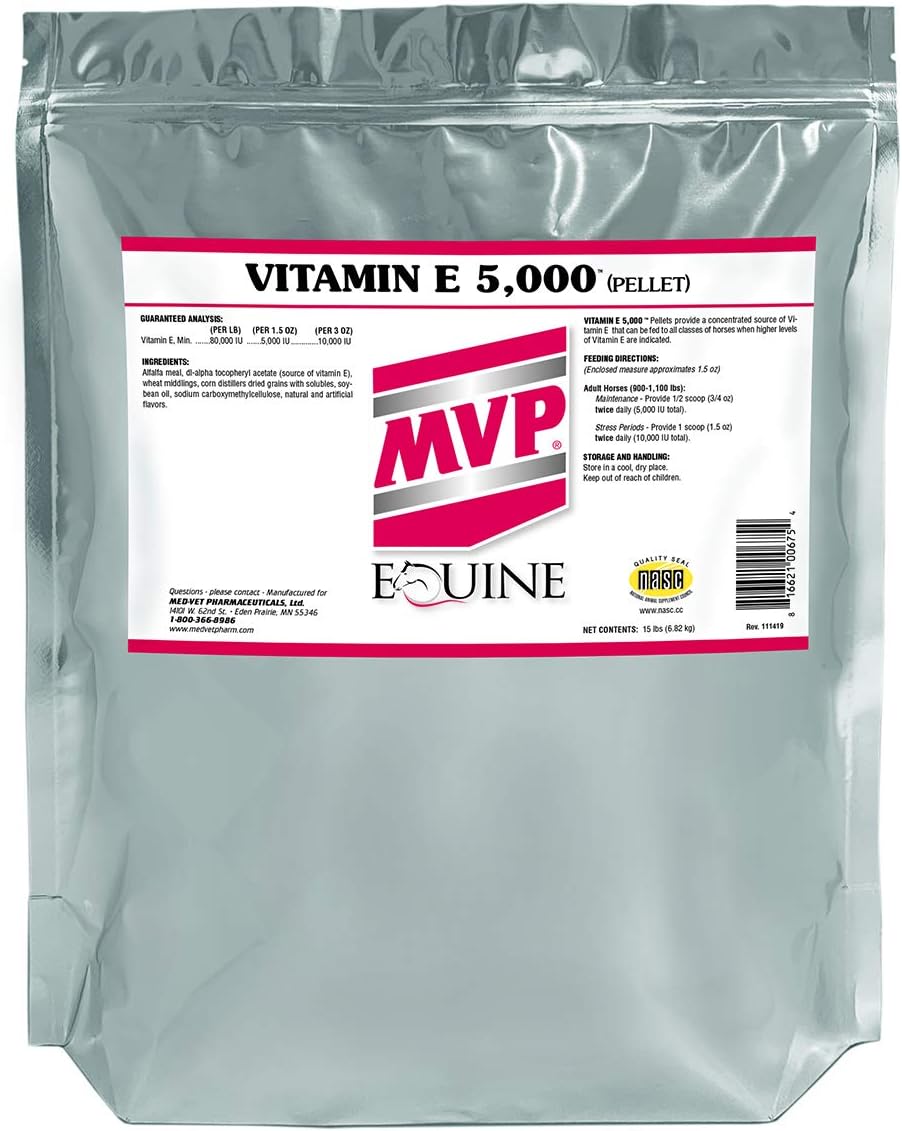 MVP Vitamin E 5,000 (15lb) - Premium Pelleted Supplement for Equine Vitamin E Needs
