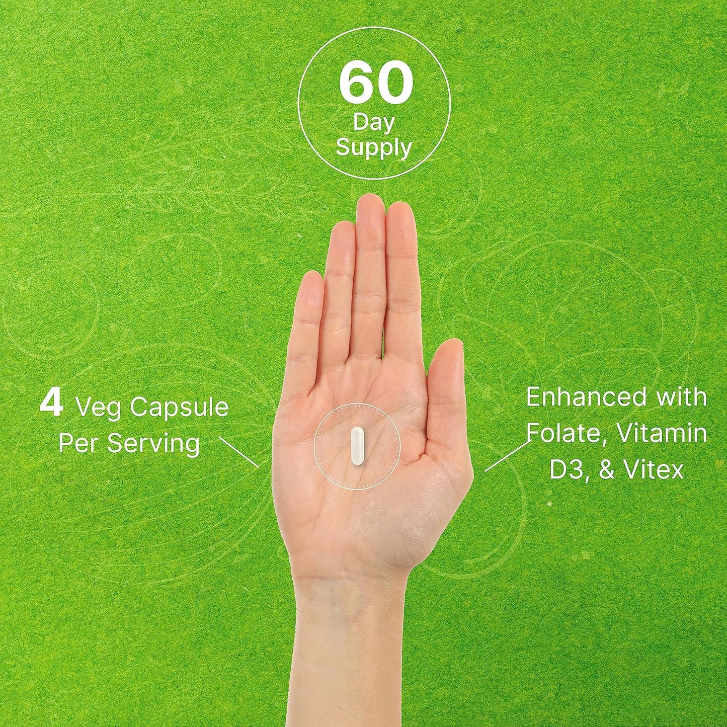 Myo-Inositol & D-Chiro Inositol Supplement 40:1 Ratio, 2,050mg - 240 Veg Caps - Folate, Vitamin D3, Vitex - Women's Health - Non-GMO