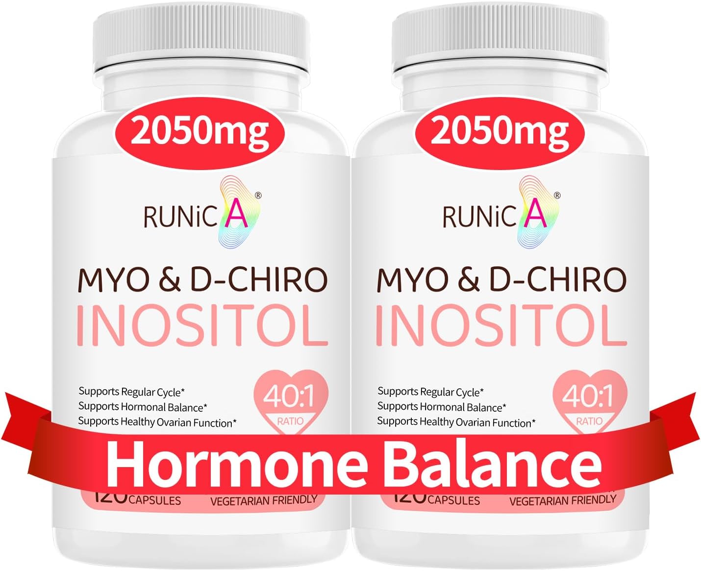 Myo-Inositol & D-Chiro Inositol Supplement for Hormone Balance & Ovarian Support - Vitamin B8 - 30 Day Supply