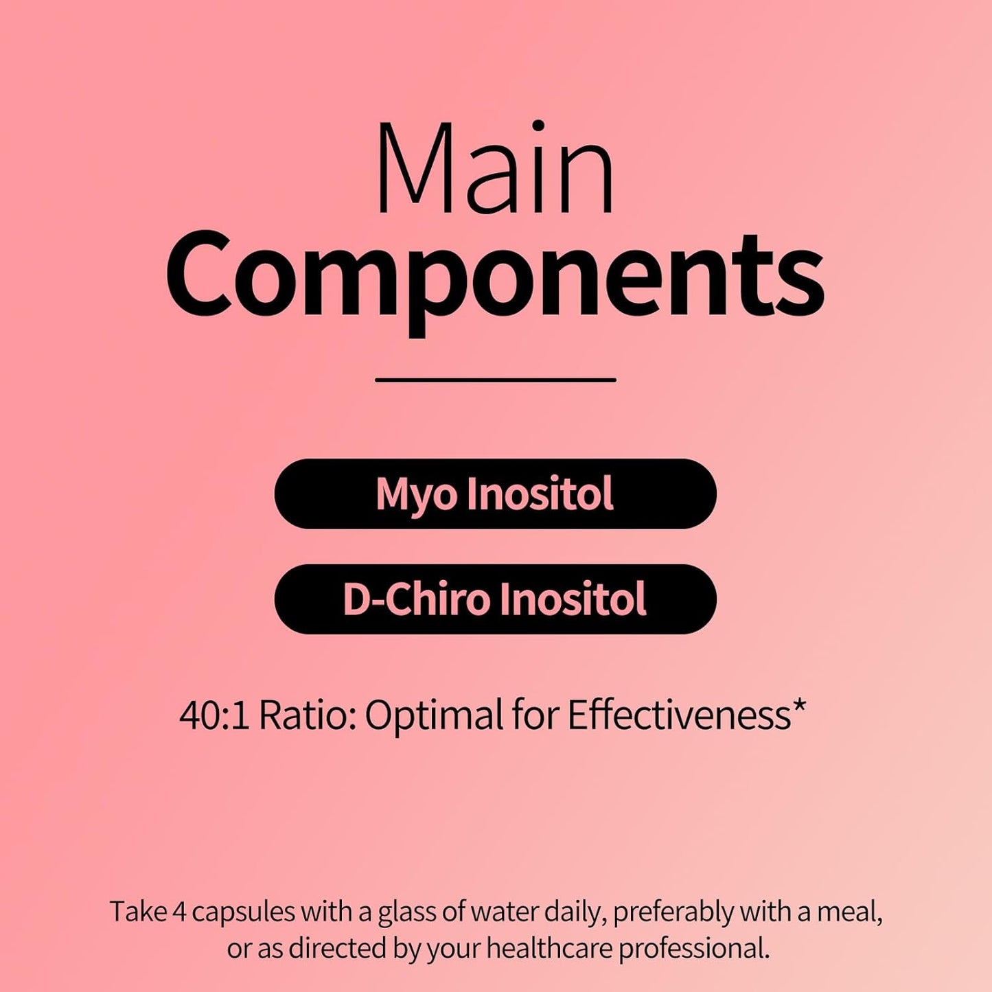 Myo-Inositol & D-Chiro Inositol Supplement for Hormone Balance & Ovarian Support - Vitamin B8 - 30 Day Supply