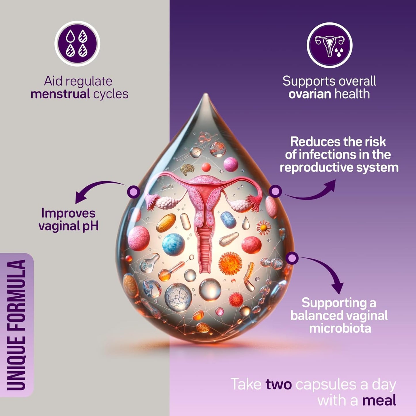 Myo-Inositol & D-Chiro Inositol with Probiotics for Hormone Balance in Women - Regulate Menstrual Cycle & Support Ovarian Health - PCOS Supplement - Vegan Capsules - 30-Day Supply
