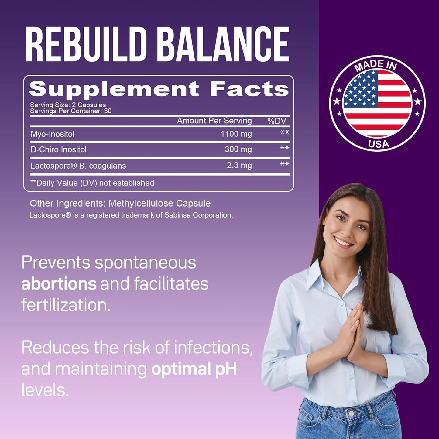 Myo-Inositol & D-Chiro Inositol with Probiotics for Hormone Balance in Women - Regulate Menstrual Cycle & Support Ovarian Health - PCOS Supplement - Vegan Capsules - 30-Day Supply