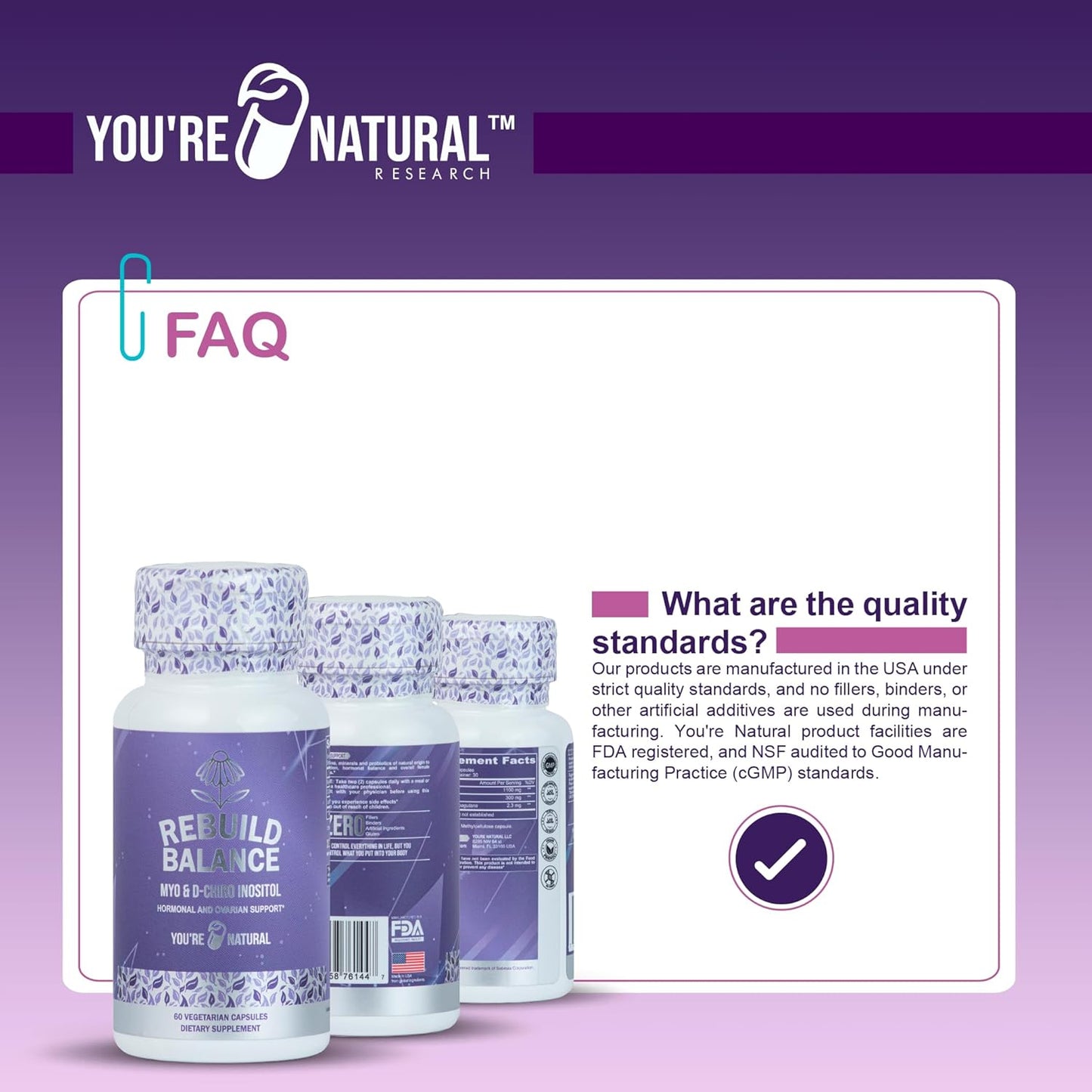 Myo-Inositol & D-Chiro Inositol with Probiotics for Hormone Balance in Women - Regulate Menstrual Cycle & Support Ovarian Health - PCOS Supplement - Vegan Capsules - 30-Day Supply