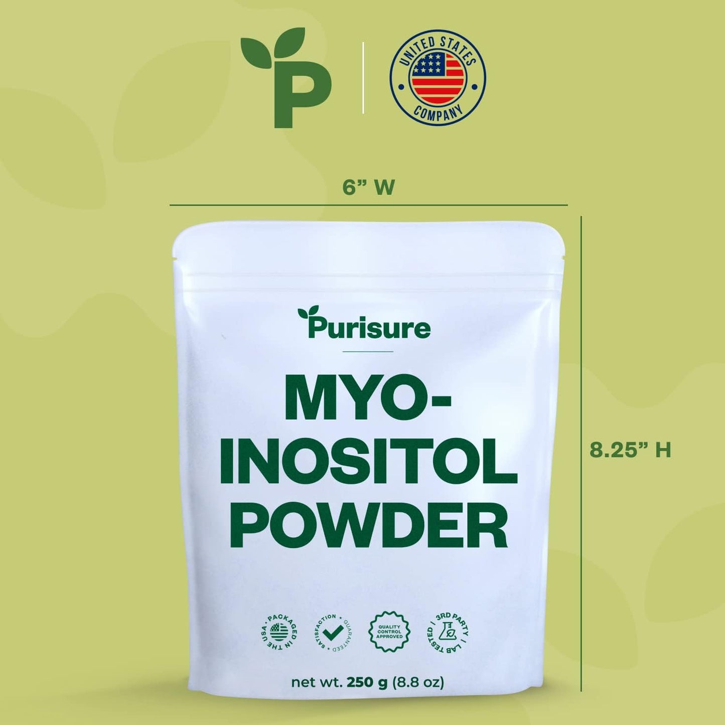 Myo-Inositol Powder for Fertility, Hormonal Balance, and Ovarian Support - 250g Vegan Supplement for Energy and Brain Health, Non-GMO - 500 Servings