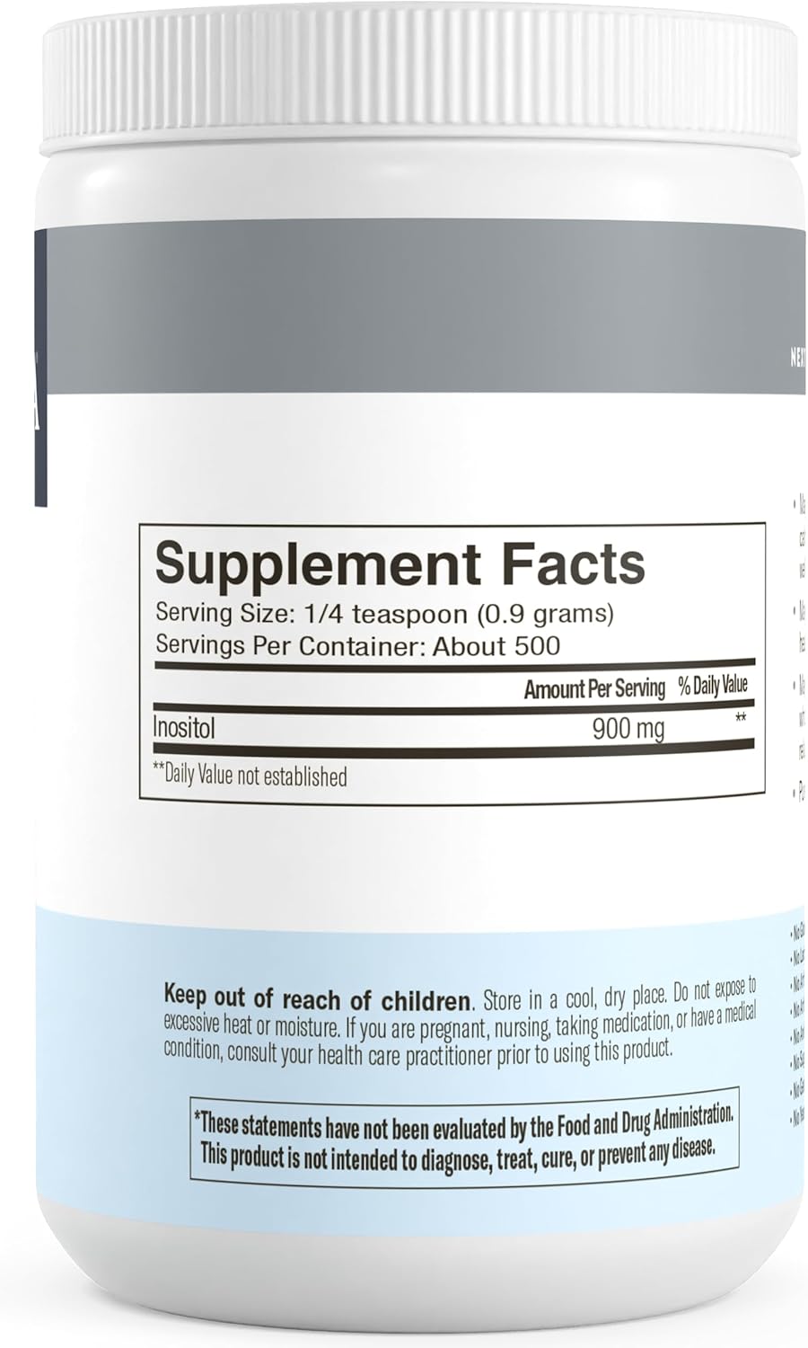 Myo-Inositol Powder for Women: Hormone Balance & Fertility Support - PCOS Supplement with Vitamin B8 - Mood Improvement - 16 oz