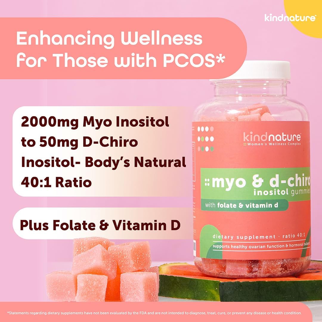 Myo-Inositol & Vitamin B2 Gummies Bundle for Hormonal Balance, Migraine Relief, and Energy Support by Kind Nature