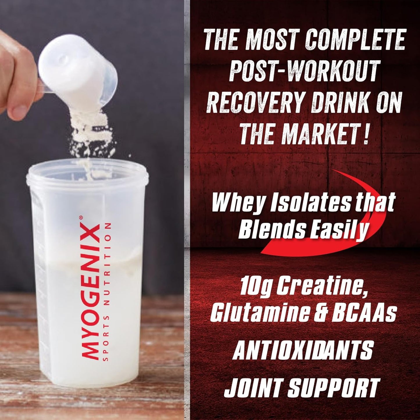 Myogenix Aftershock Post Workout Protein for Muscle Growth - Anabolic Whey with Carbs, Amino Stack, Creatine, Glutamine, BCAAs | Shockolate Milk - 2.64 LBS