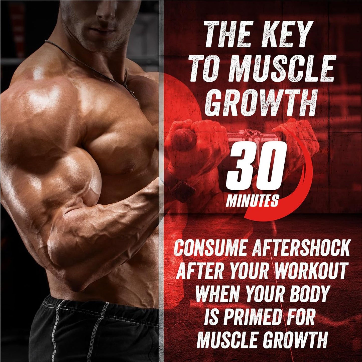 Myogenix Aftershock Post Workout Protein for Muscle Growth - Anabolic Whey with Carbs, Amino Stack, Creatine, Glutamine, BCAAs | Shockolate Milk - 2.64 LBS