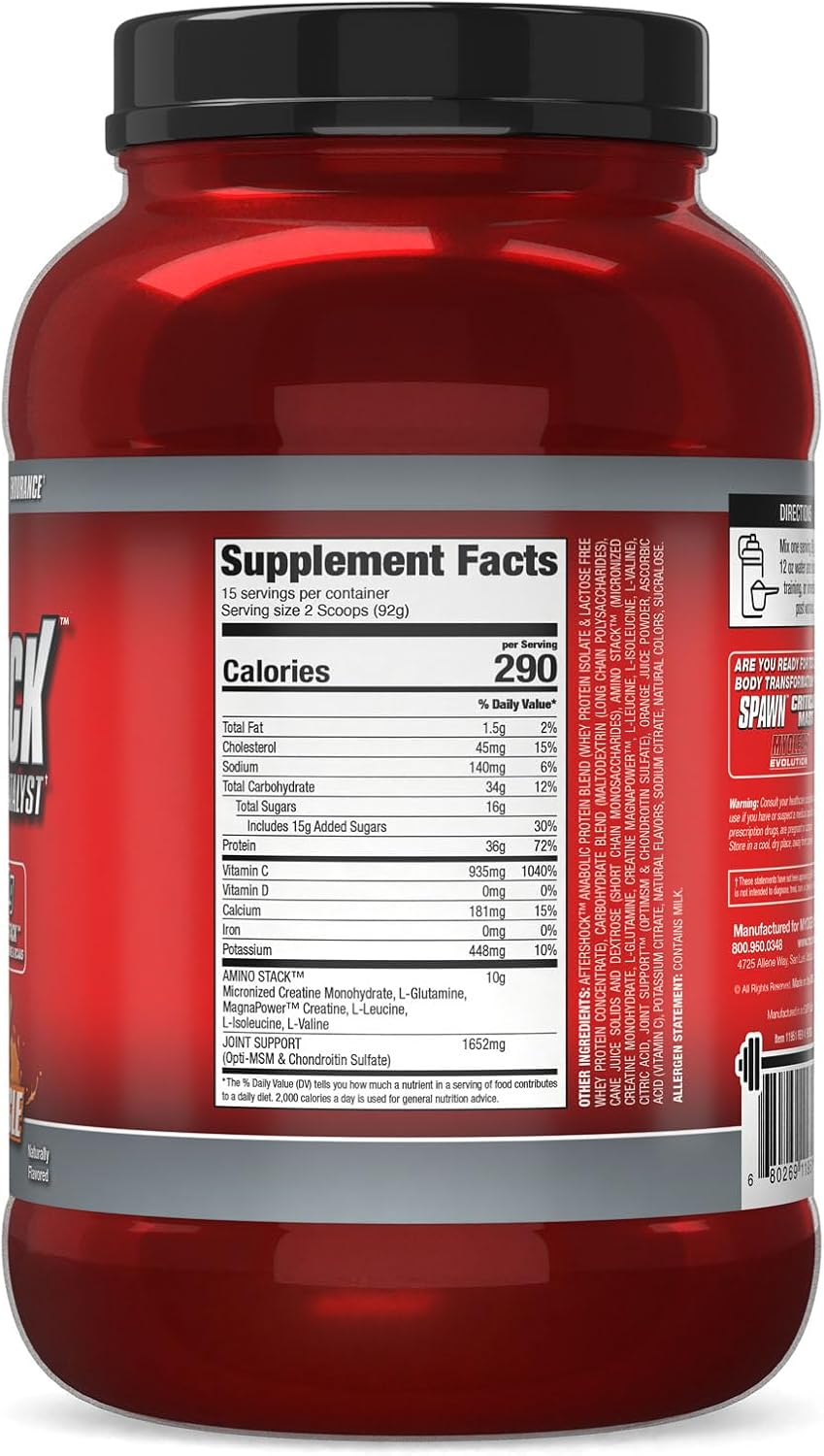 Myogenix Aftershock Post Workout Protein Powder for Muscle Growth and Recovery - Anabolic Whey Protein with Carbohydrates, Amino Acids, Creatine, Glutamine, and BCAAs - Orange Creamsicle Flavor - 3 LBS