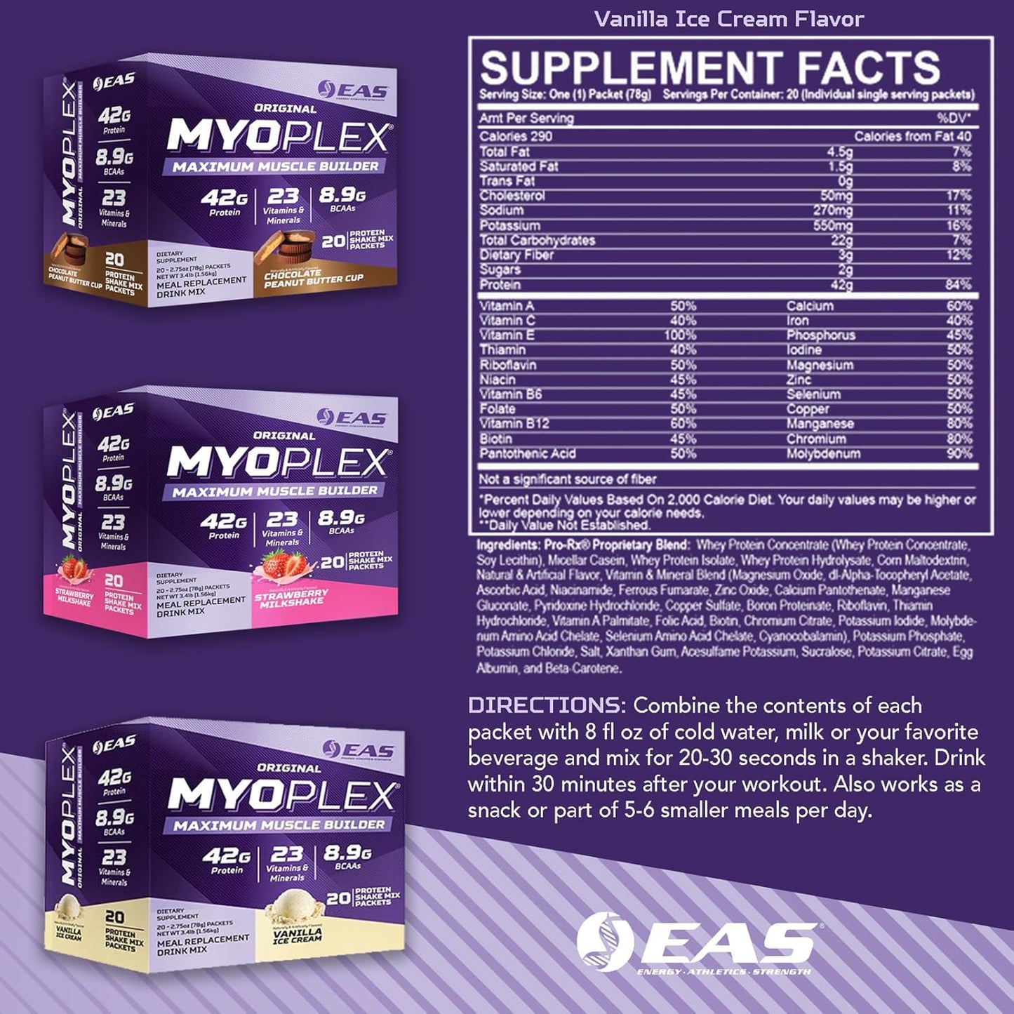 Myoplex Maximum Muscle Builder Protein Drink Mix - 42g Protein, 20 Packets, Double Rich Chocolate