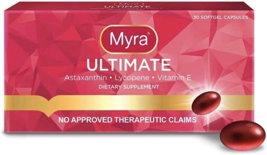 Myra Ultimate Capsules with Astaxanthin, Lycopene, and Vitamin E - 30 Softgel Capsules for Enhanced Wellness