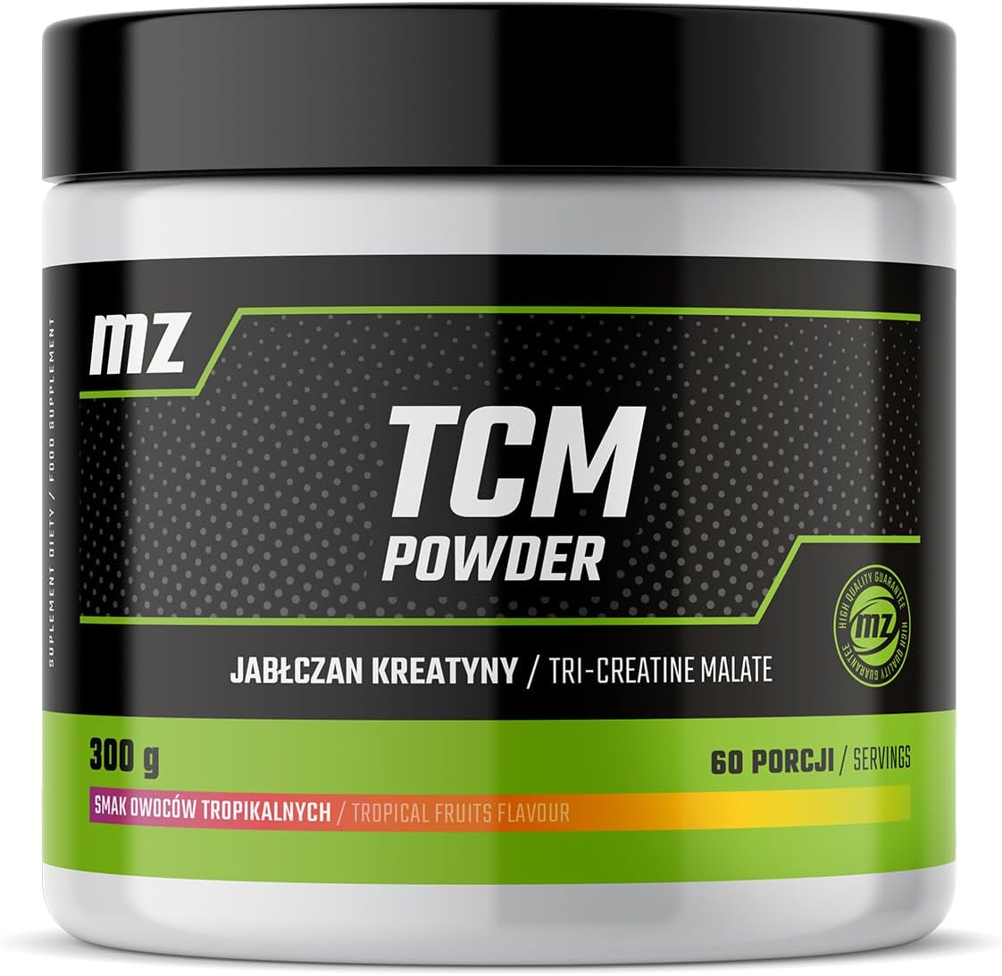 MZ TCM Powder 300g - 5000mg Creatine Malate - 60 Servings - Tropical Fruits - Physical Performance Supplement