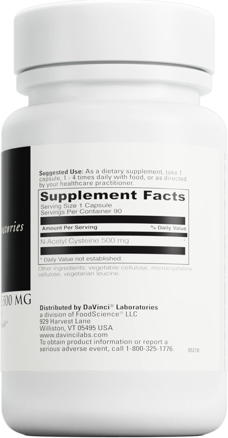 N-Acetyl Cysteine 500mg - Amino Acid Supplement for Immune System & Lung Health - 90 Capsules, Vegetarian & Gluten-Free