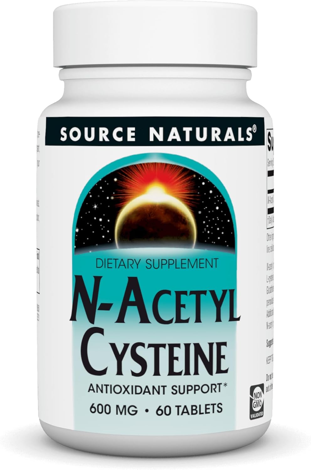 N-Acetyl Cysteine 600mg Antioxidant Dietary Supplement for Respiratory Health - 60 Tablets by Source Naturals