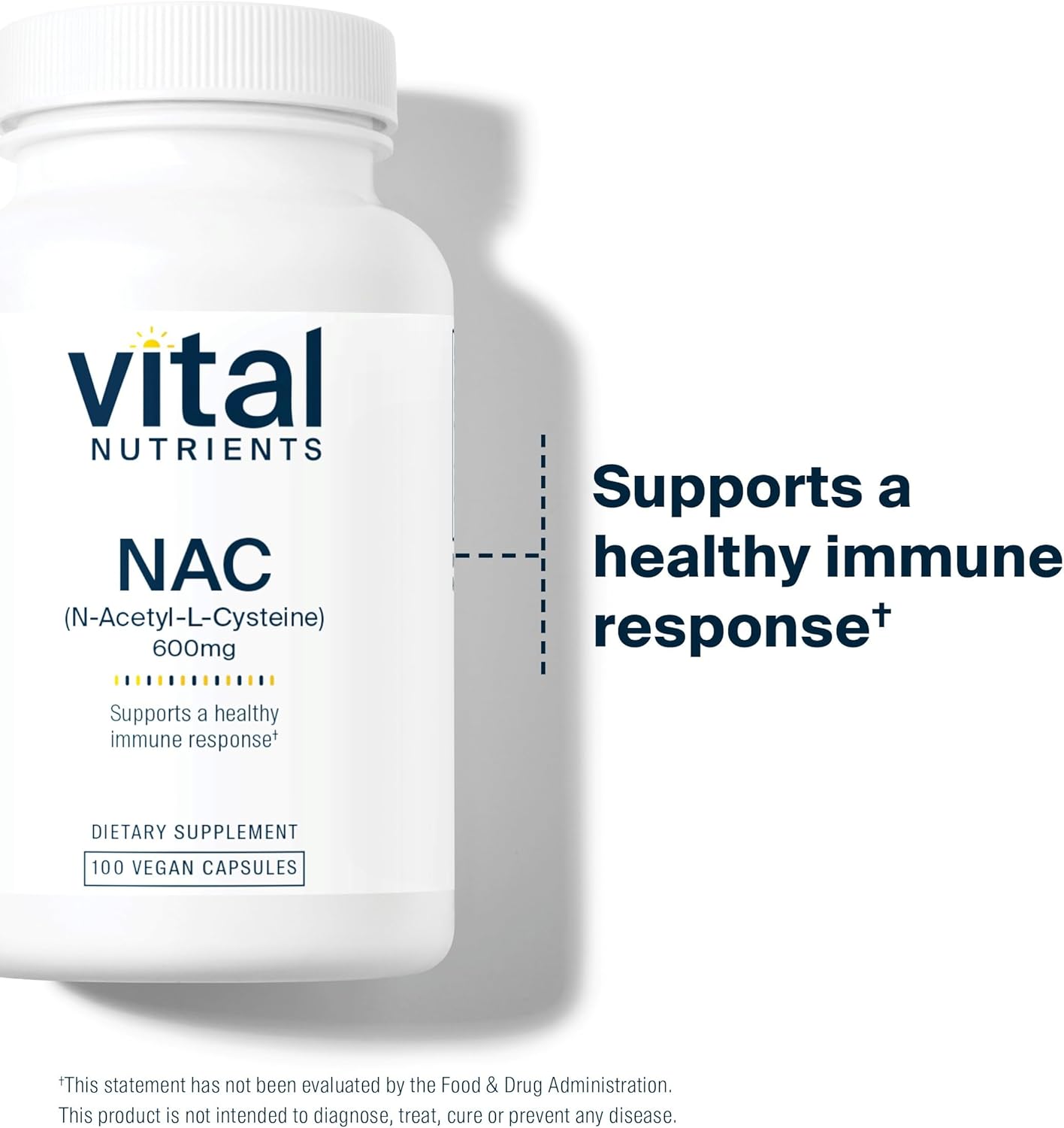 N-Acetyl Cysteine 600mg Capsules - Vegan Antioxidant Supplement for Sinus, Liver, and Immune Health - Gluten, Dairy, Soy Free