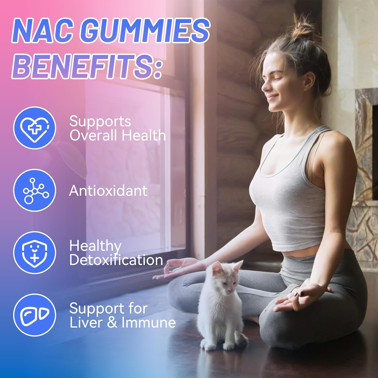 N-Acetyl Cysteine Gummies 800mg - Immune System & Antioxidant Support - 120 Count Vegan Supplement