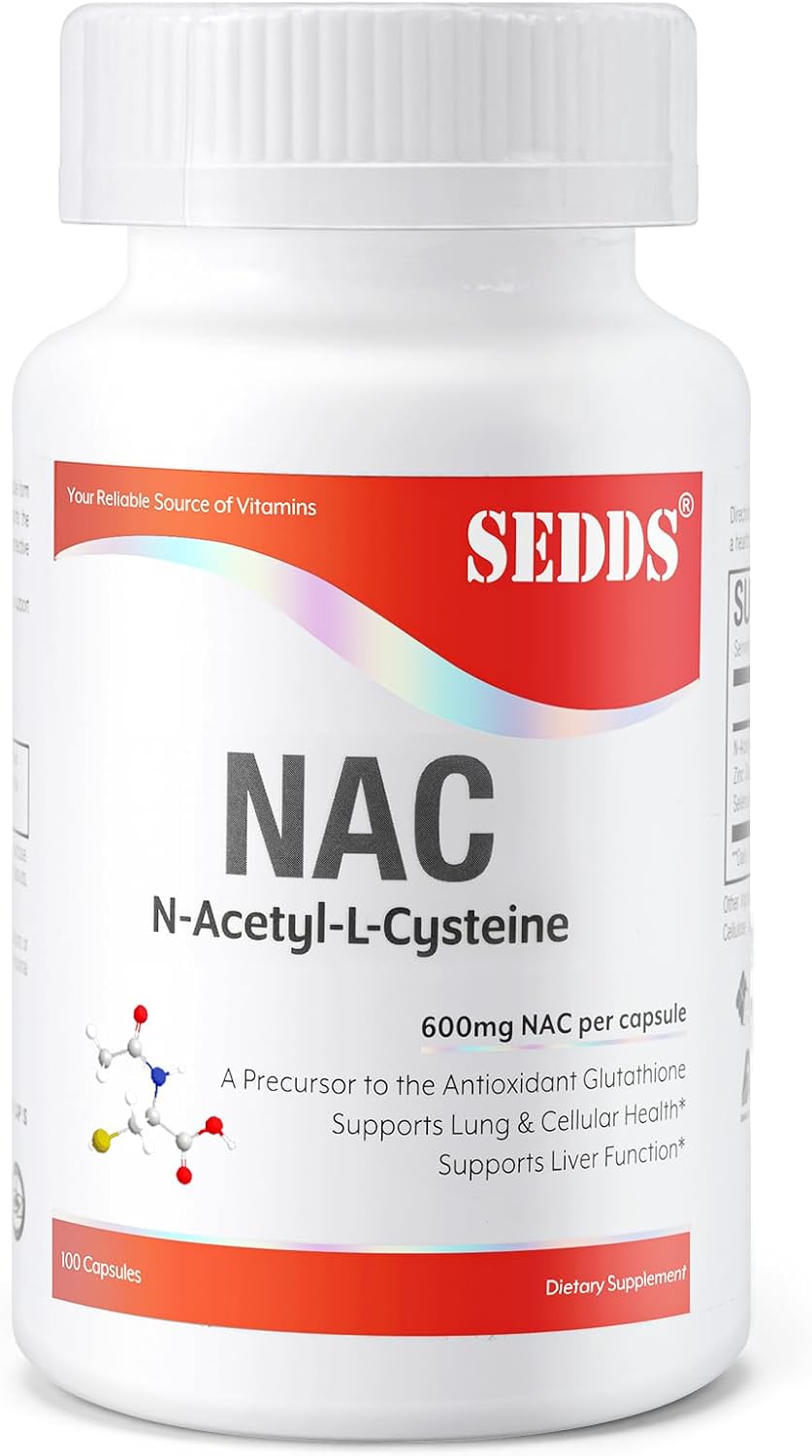 N-Acetyl Cysteine (NAC) 600mg Supplements - 100 Veg Capsules, Non-GMO & Gluten Free