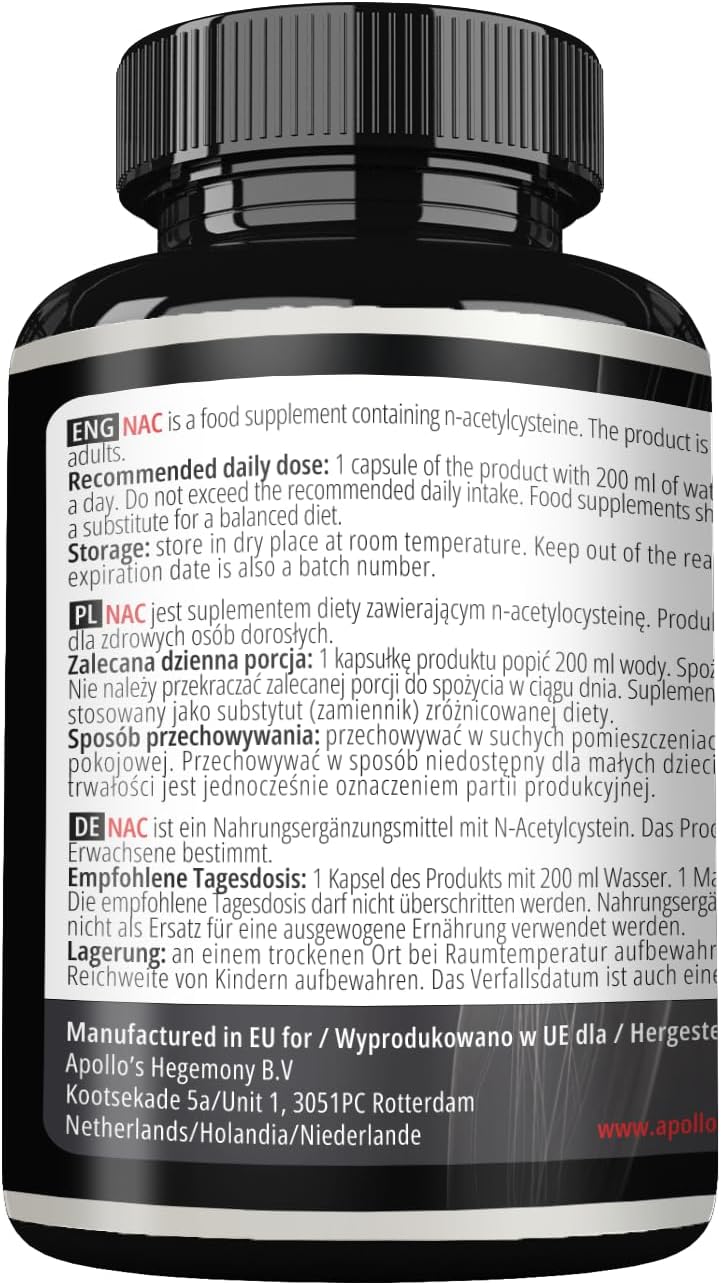 N-Acetyl L-Cysteine 500mg - 120 Vegan Capsules - Liver Support & Antioxidant - Amino Acid Supplement for 4 Months