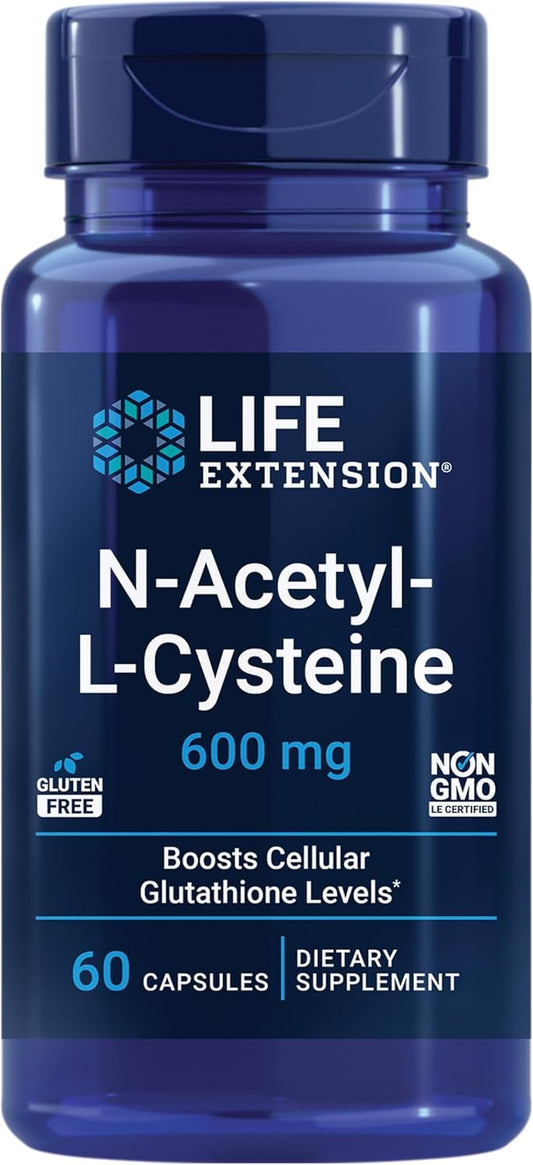 N-Acetyl-L-Cysteine (NAC) 600mg Capsules for Immune, Respiratory & Liver Health - Potent Antioxidant Support, Free-Radicals Defense