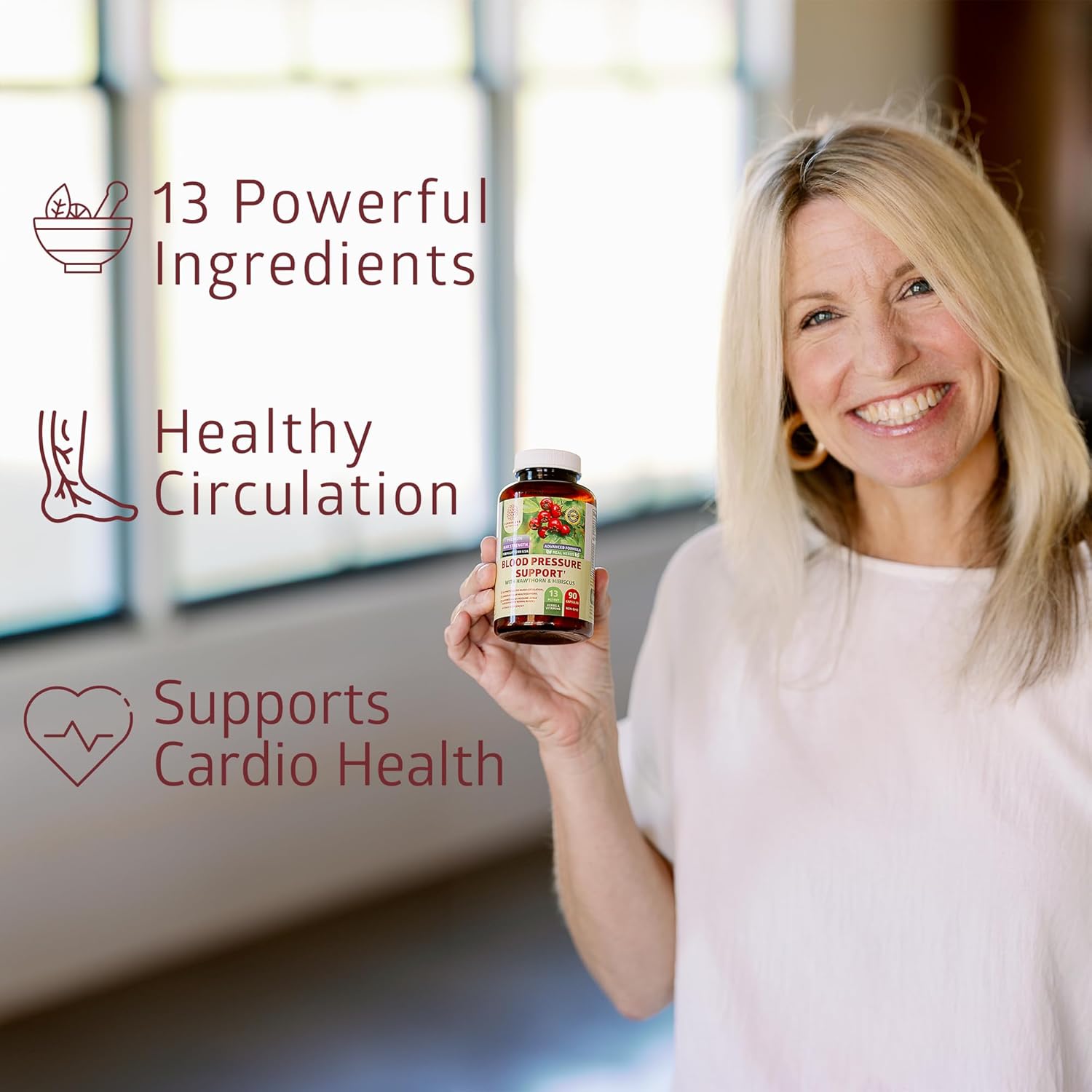 N1N Premium Blood Pressure Support 2-Pack with 13 Potent Ingredients for Natural Blood Flow Health - 180 Capsules