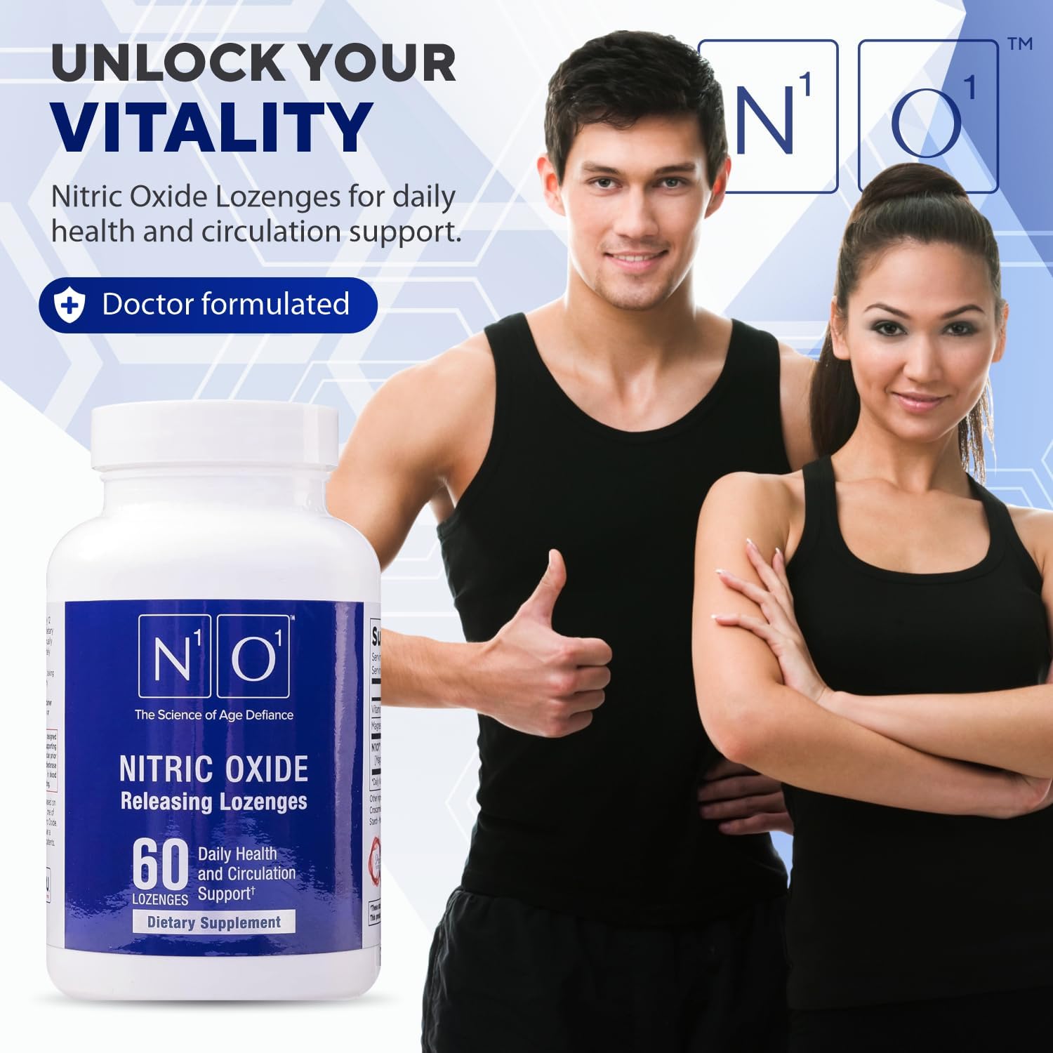 N1O1 Nitric Oxide Lozenges - 60 Count - Heart Health Support Supplement for Men & Women - Boost Circulation, Energy, Blood Flow, & Oxygenation - Promotes Healthy Blood Pressure & Cardiovascular Health