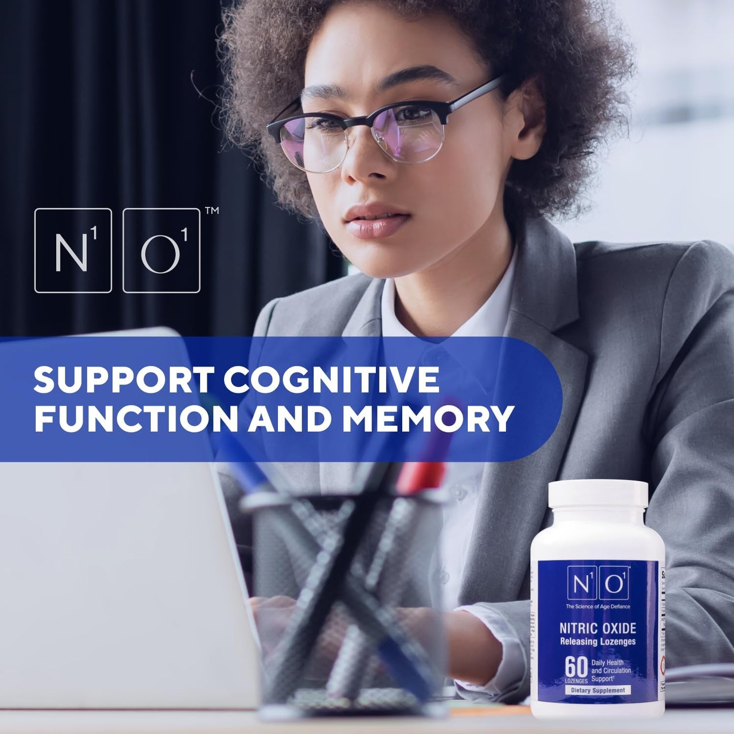 N1O1 Nitric Oxide Lozenges - 60 Count - Heart Health Support Supplement for Men & Women - Boost Circulation, Energy, Blood Flow, & Oxygenation - Promotes Healthy Blood Pressure & Cardiovascular Health