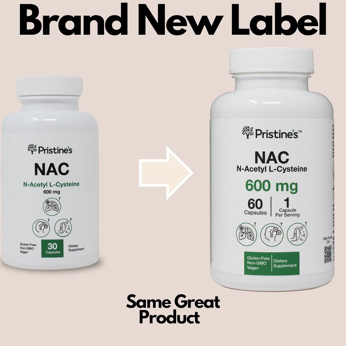 NAC 600mg Immunity Support Supplement (2 Pack) - Potent Antioxidant for Lung & Liver - Mood Support - Vegan, Gluten Free, Non GMO - 120-Day Supply