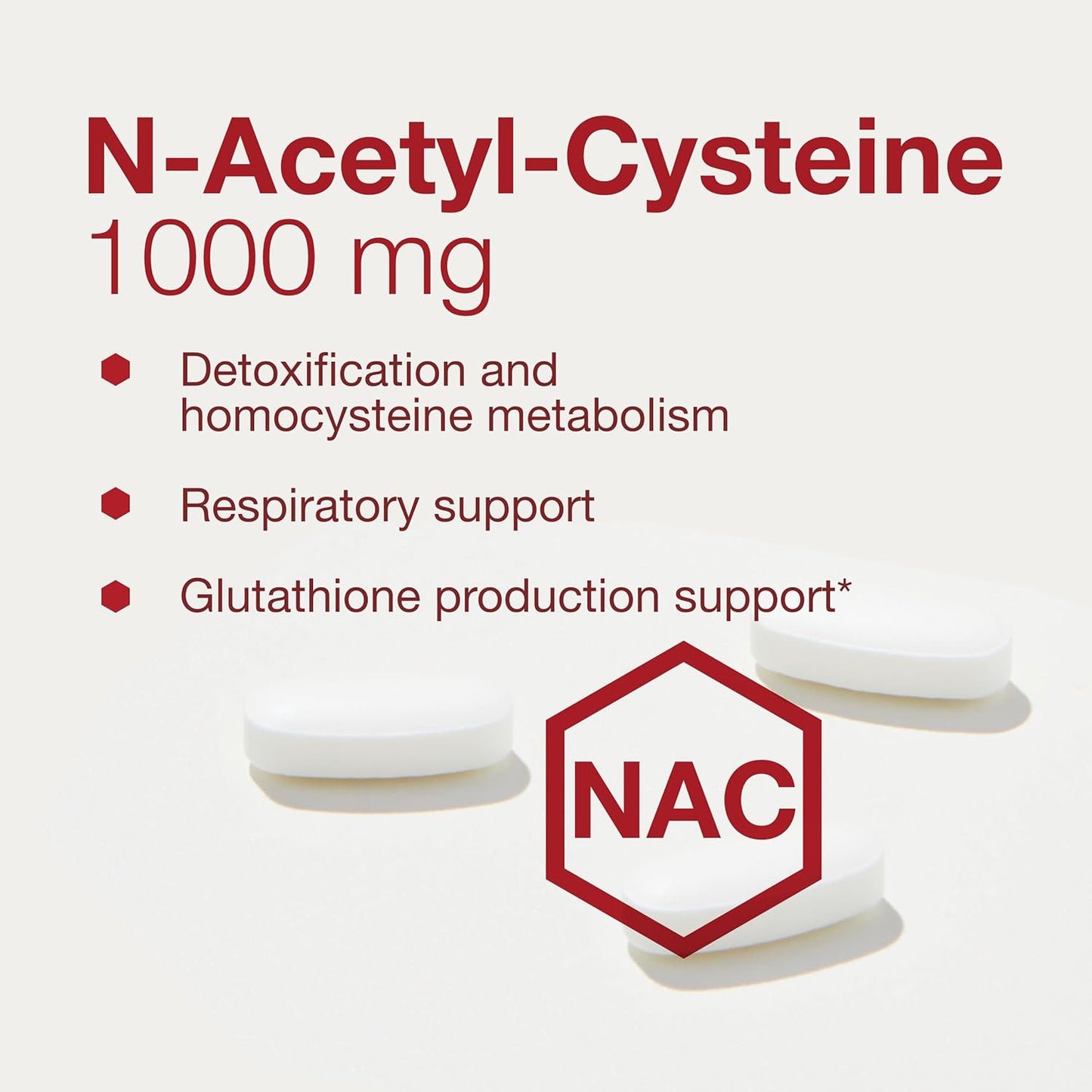 NAC N-Acetyl Cysteine 1000mg - Supports Glutathione Production & Respiratory Health - 120 Tablets