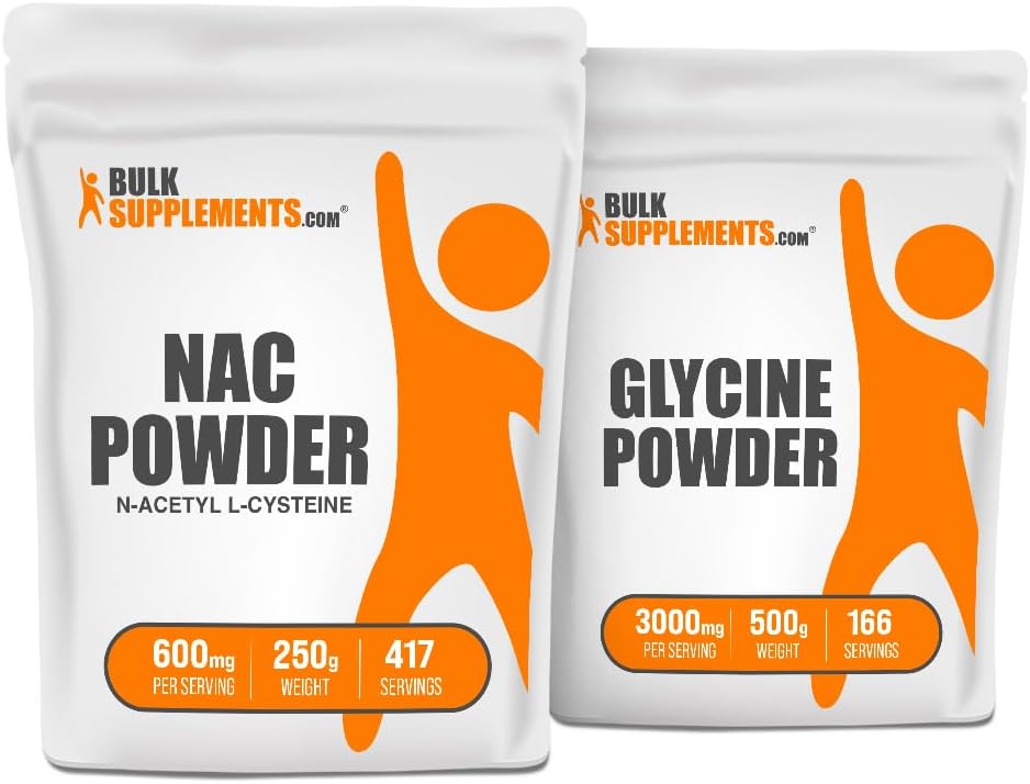 NAC (N-Acetyl L-Cysteine) 250g and Glycine 500g Bulk Supplement Bundle