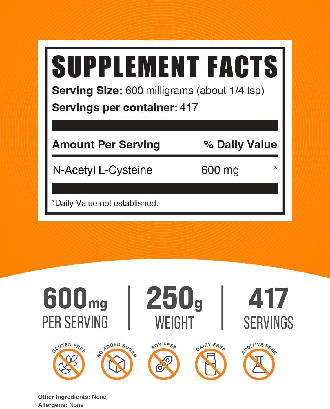 NAC (N-Acetyl L-Cysteine) 250g and Glycine 500g Bulk Supplement Bundle