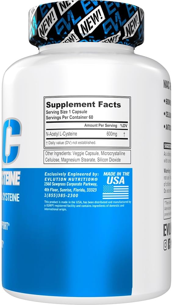 NAC N-Acetyl L-Cysteine 600mg Antioxidant Support Dietary Supplement Vegan Gluten Free 60 Servings