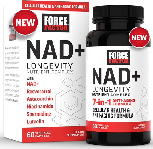 NAD+ Boost Complex with Resveratrol, Astaxanthin, Spermidine, Luteolin - Cellular Health Support - 60 Capsules
