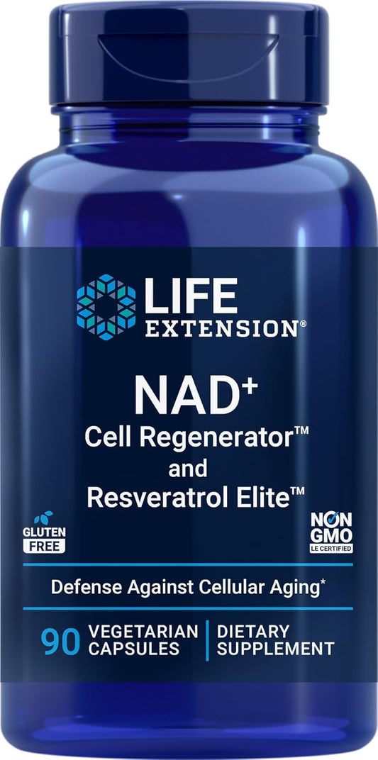 NAD+ Cell Regenerator with Resveratrol Elite - 90 Vegetable Capsules
