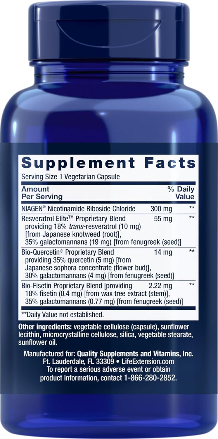 NAD+ Cell Regenerator with Resveratrol Elite - 90 Vegetable Capsules