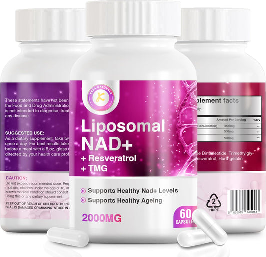 NAD Resveratrol TMG Supplement 2000mg | Boost NAD+ Levels | Immune & Energy Support | 3-in-1 Formula | 60 Capsules