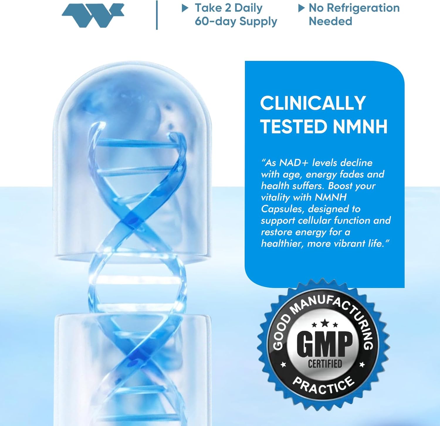 NAD Supplement 1000mg for Anti Aging, Energy & Focus - 120 Capsules, NAD+ Booster for Age-Related Decline