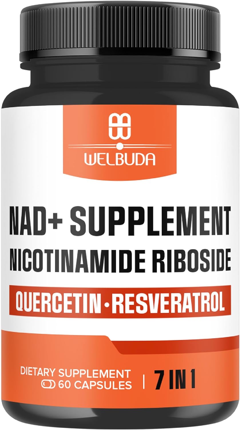 NAD+ Supplement with 900mg Nicotinamide Riboside, Resveratrol, Turmeric - Vitality & Healthy Aging - 60 Capsules