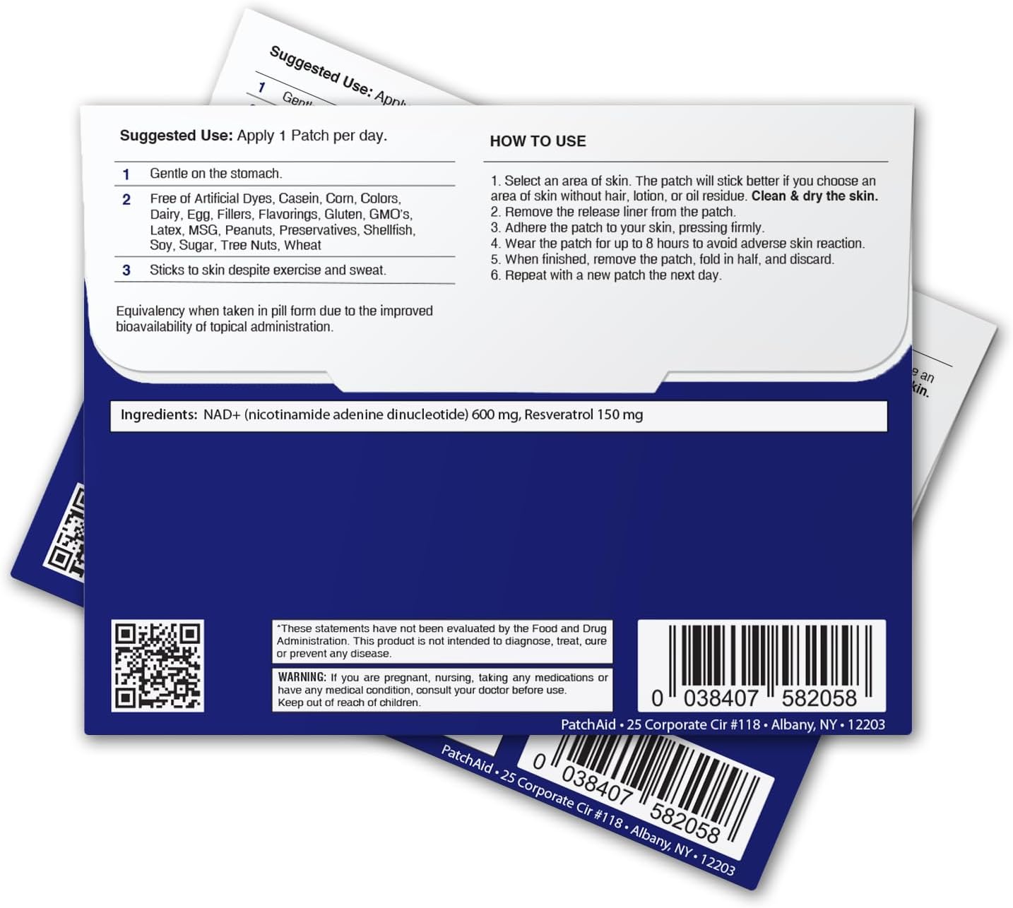 NAD+ Topical Patch by PatchAid - 30-Day Supply for Enhanced Wellness and Cellular Health