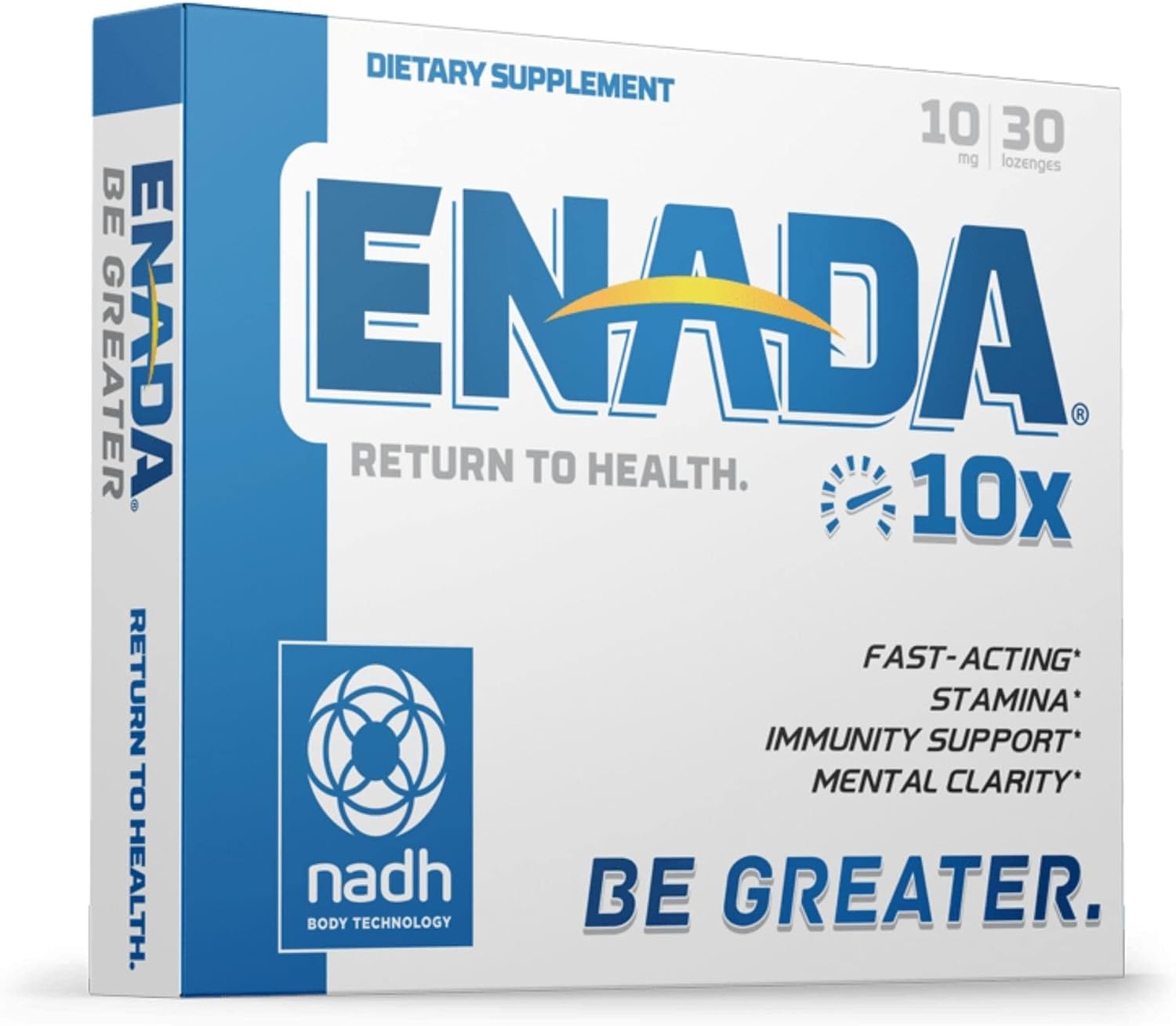 NADH Supplement with Fast-Acting Formula - Natural Energy Booster for Active Lifestyle, Jet Lag, Athletic Performance, Studying - 60 Lozenges.