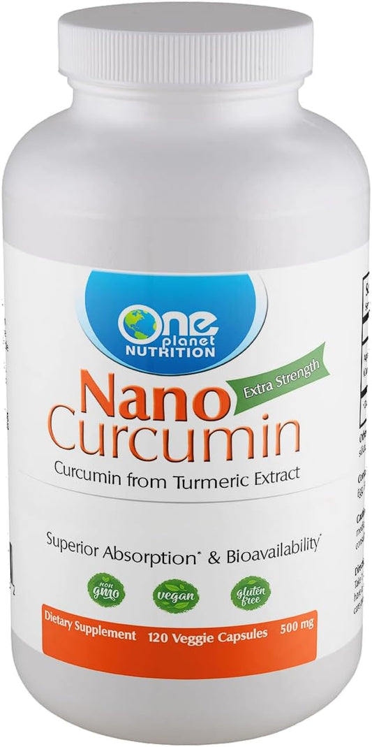Nano Curcumin 500mg Veggie Capsules - 120 Servings - Immune Support - High Absorption - Non-GMO, Vegan, Gluten-Free