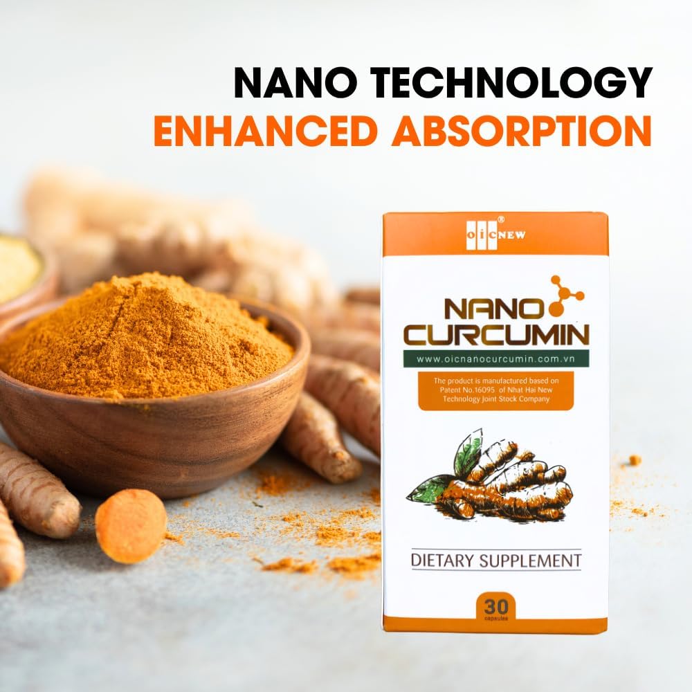 Nano Curcumin Capsules with Enhanced Absorption Technology - Promotes Digestive Health, Relieves Gastric Discomfort, and Supports Healthy Skin - 30 Capsules
