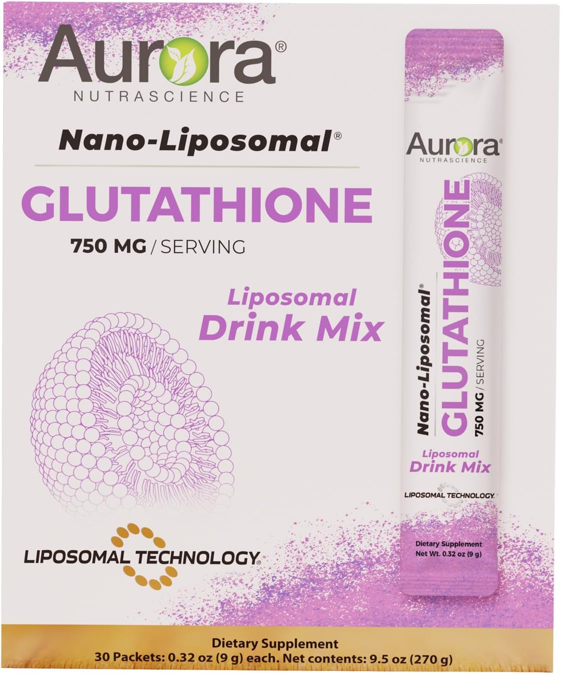 Nano-Liposomal Glutathione Drink Mix for Immune Support & Liver Detox - 750mg, 30 Packets