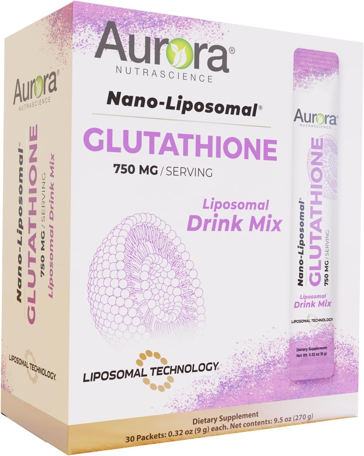 Nano-Liposomal Glutathione Drink Mix for Immune Support & Liver Detox - 750mg, 30 Packets
