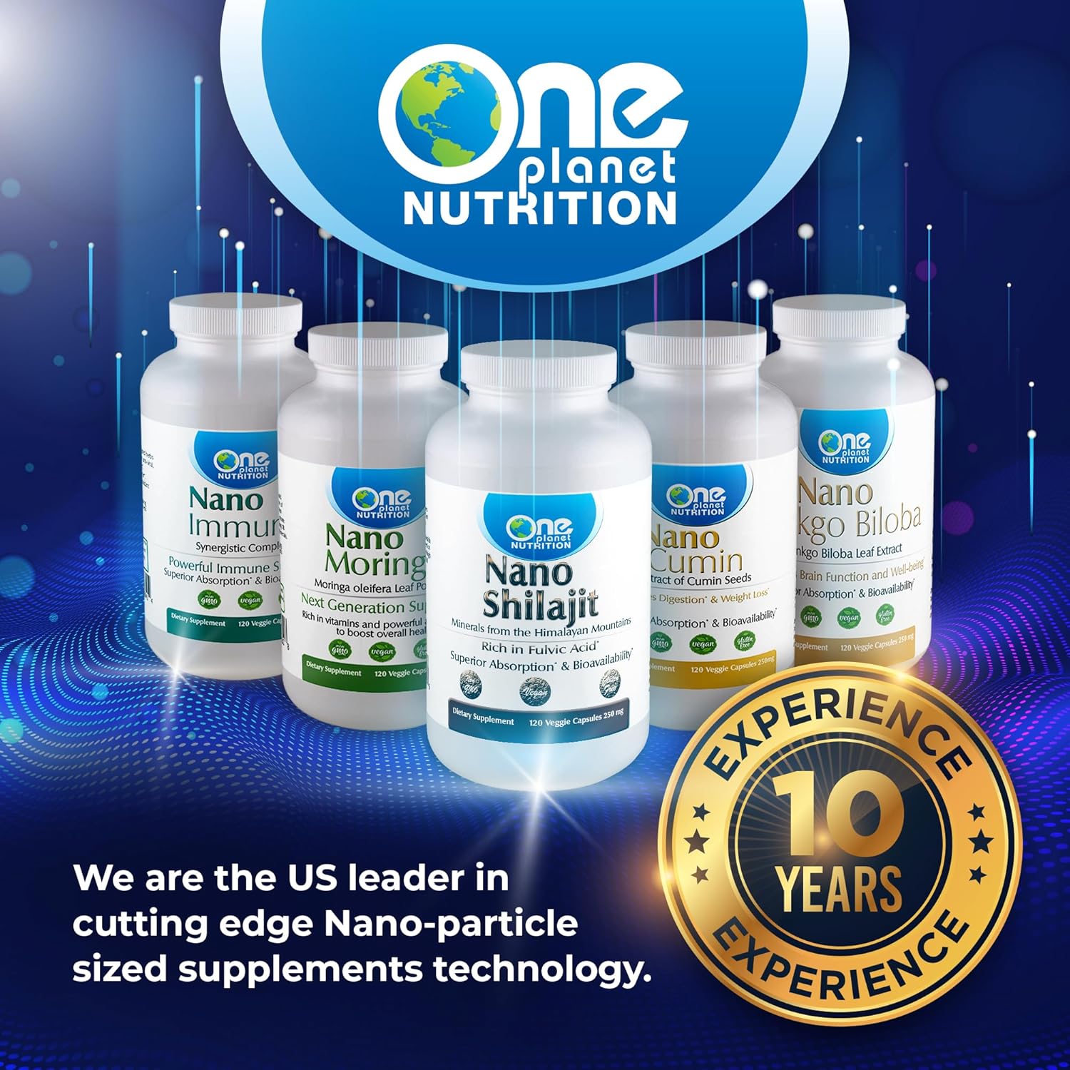 Nano Shilajit 250mg Veggie Capsules - 120 Servings, 40-60% Fulvic Acid, Enhanced Absorption, Rich in Minerals, Non-GMO, Vegan, Gluten Free